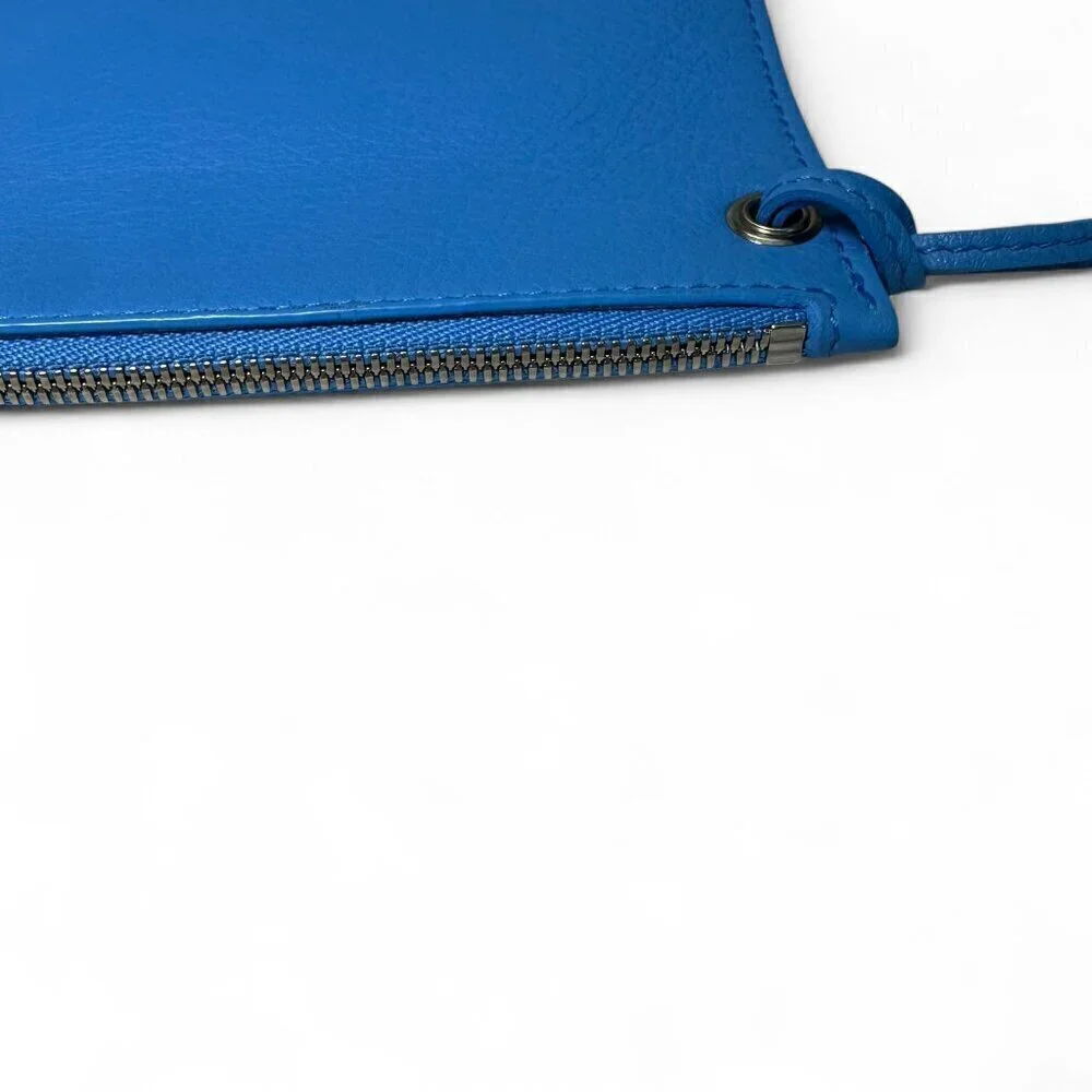 Balenciaga Blue Leather Wristlet - NWOT